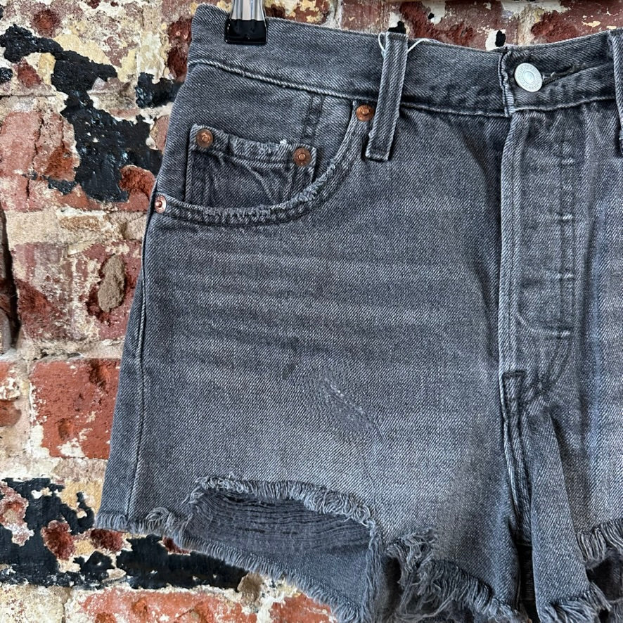 Levi's Cut off Black Jean Shorts Black Womens 25