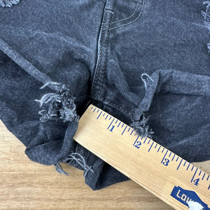 Levi's Cut Off Denim Black Jean Shorts Womens 32 Distressed - 33x2"