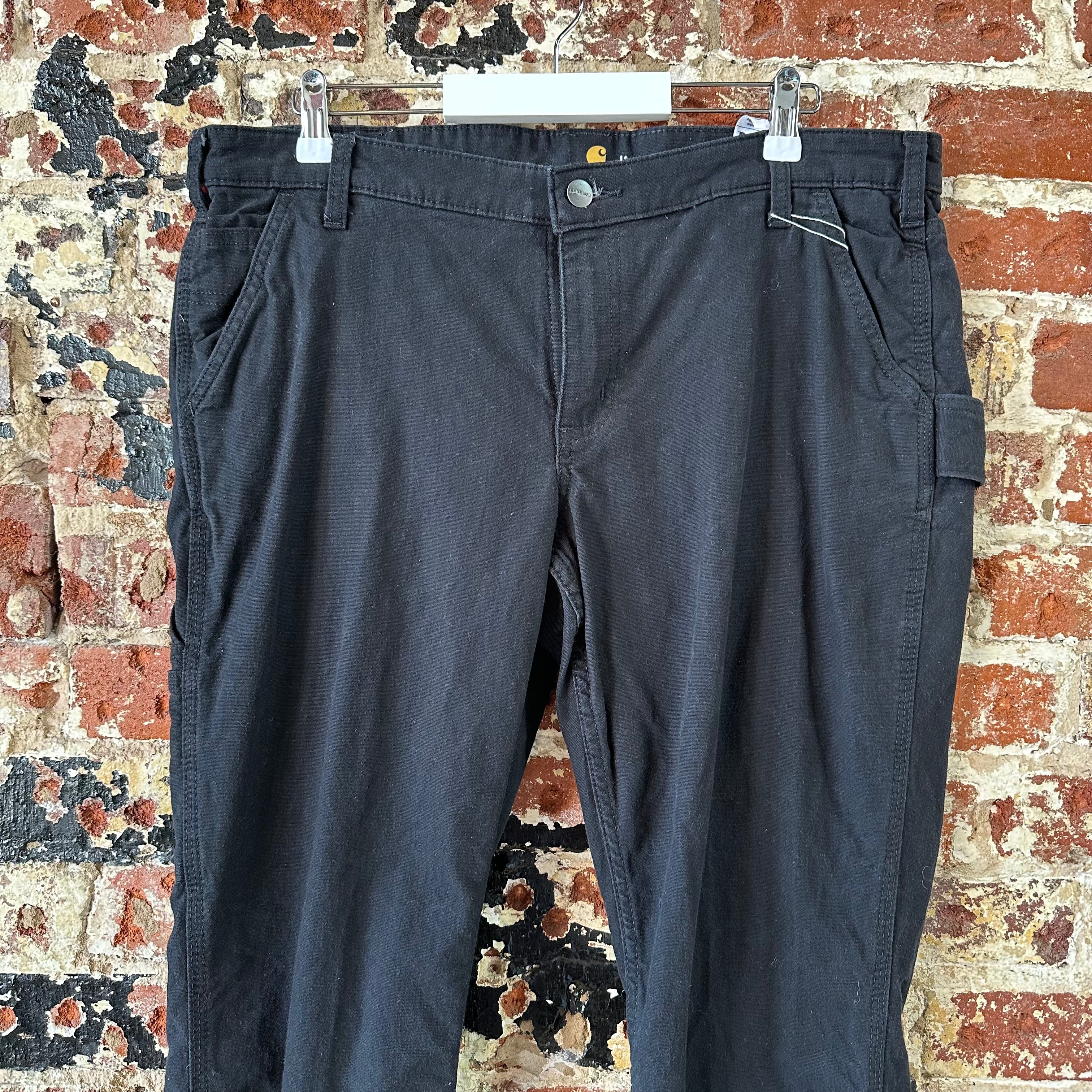 Carhartt Canvas Pants Womens Size 16 Slim Fit (37x29) Black Work BLK