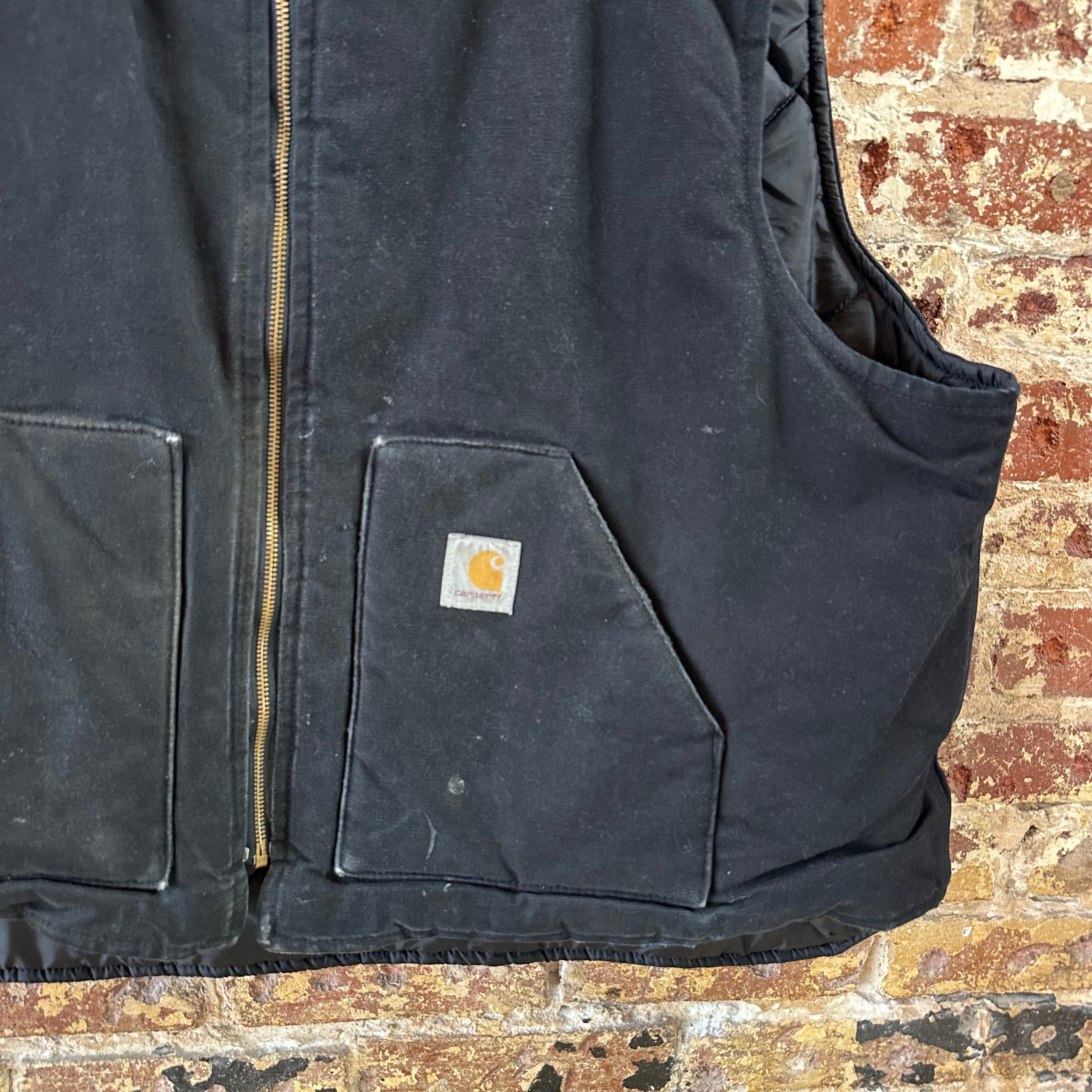 Carhartt Canvas Vest V01 BLK Men's Size 4XL Full Zip Black