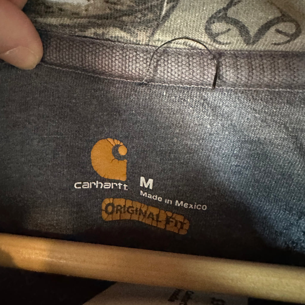 Carhartt Hoodie Sweatshirt Gray Mens Size Medium Original Fit Camo