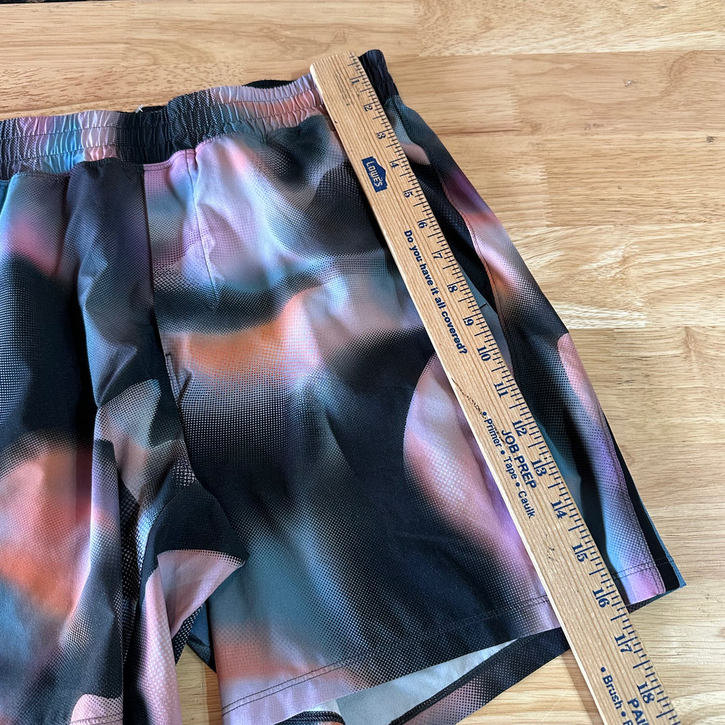 Lululemon Shorts Mens Medium Black Orange Pacebreaker Linerless Chromadrift