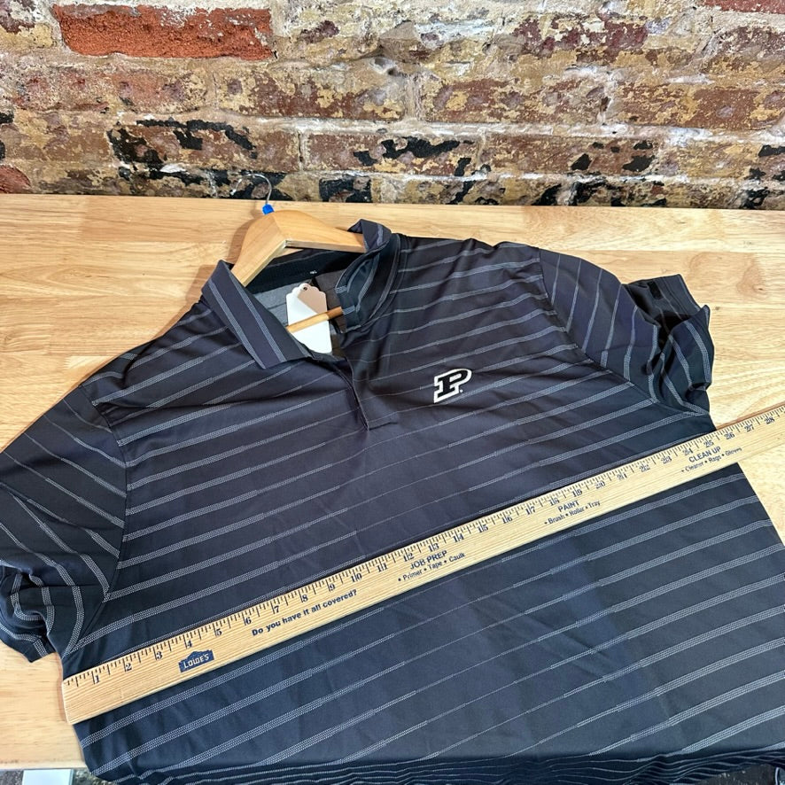 Nike Purdue Polo Shirt Black Gray Dri Fit Short Sleeve Mens 2XL XXL