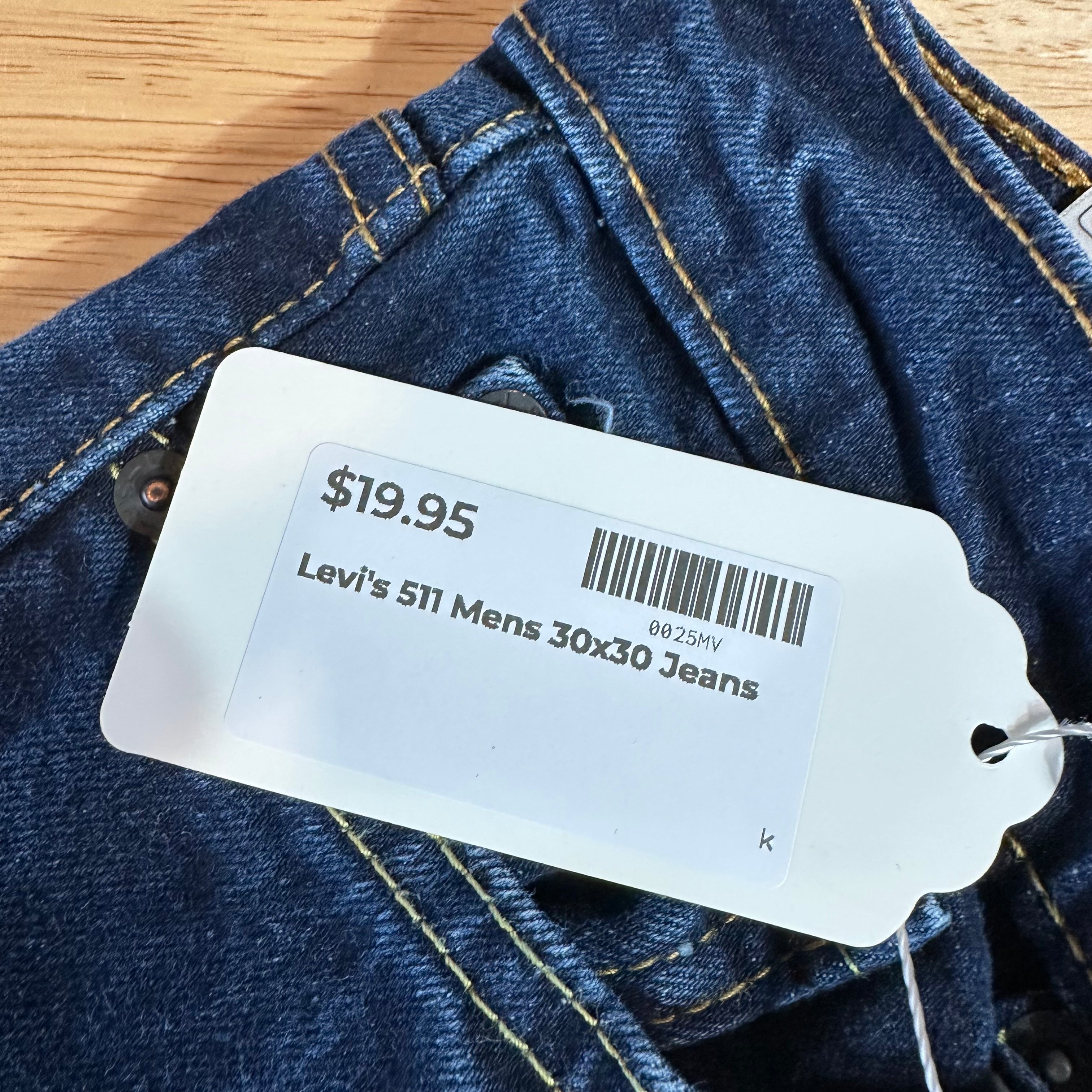 Levis 511 Mens 30x30 Blue Jeans