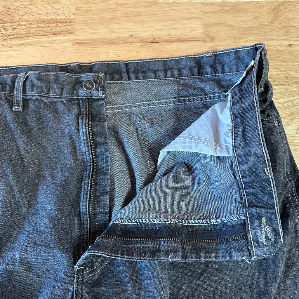 Dickies Shorts Mens 44 Logo Black Denim Jean Workwear 12.5" inseam Y2K Baggy