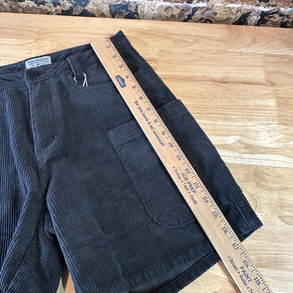 Bearded Goat Mens 28 Black Corduroy Shorts