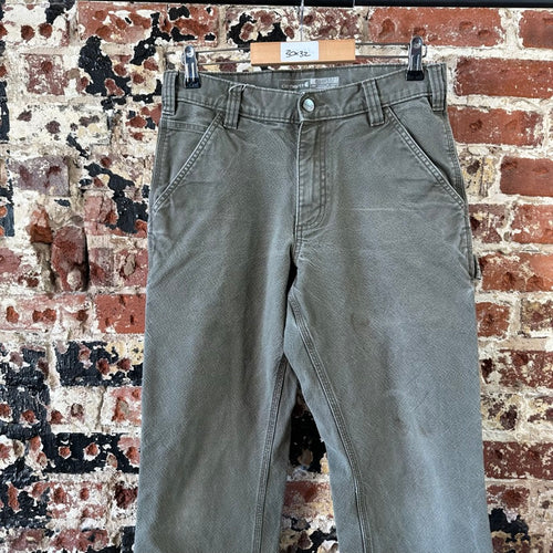 Carhartt Duck Utility Relaxed Fit Pants green rugged canvas work Mens 30x32