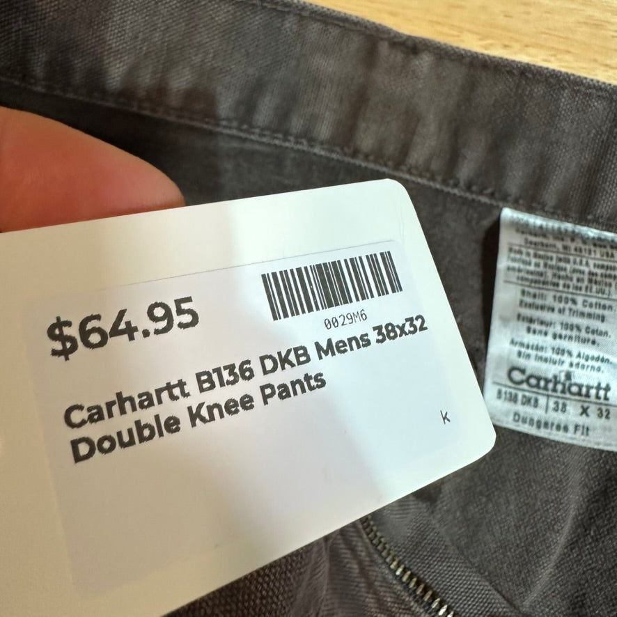 Carhartt B136 DKB Mens 38x32 Double Knee Pants