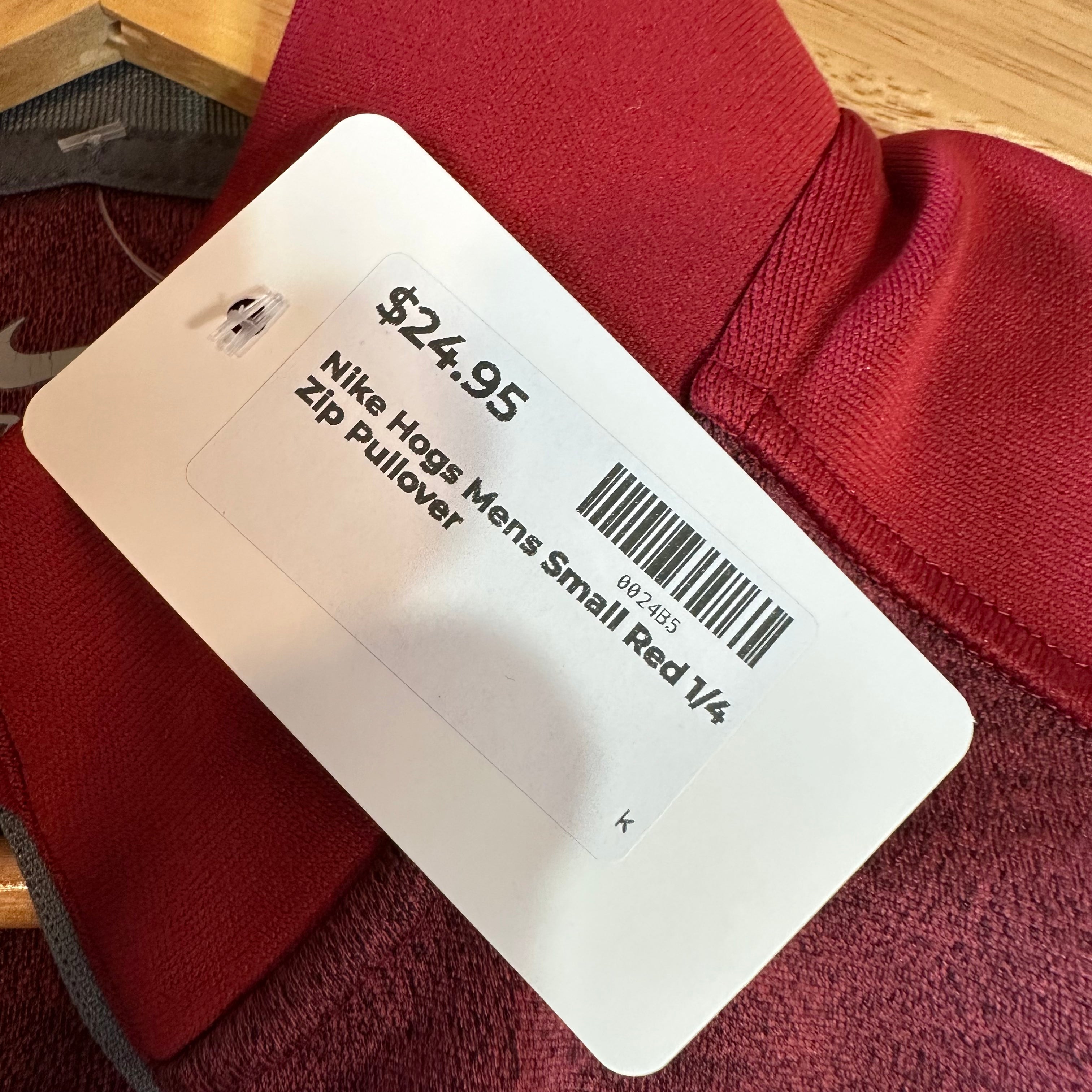 Nike Dri-Fit Arkansas Razorbacks 1/4 Zip Pullover Men’s Small Red Long Sleeve