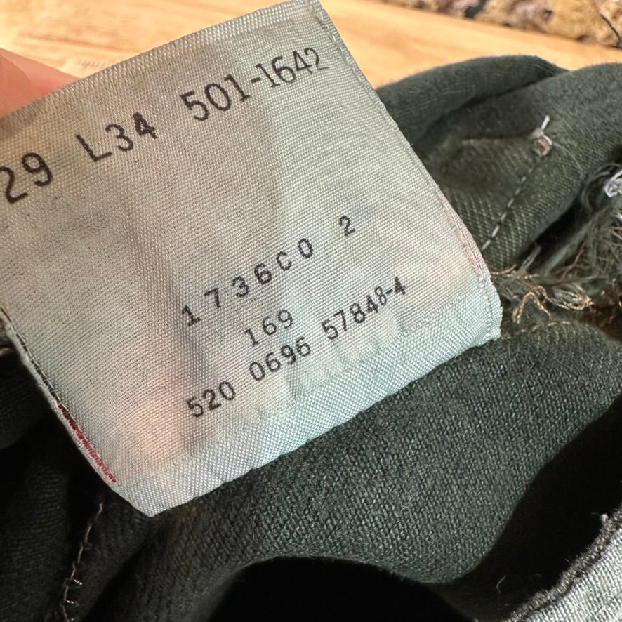 VTG Levis 501 Mens 29x34 Green Jeans
