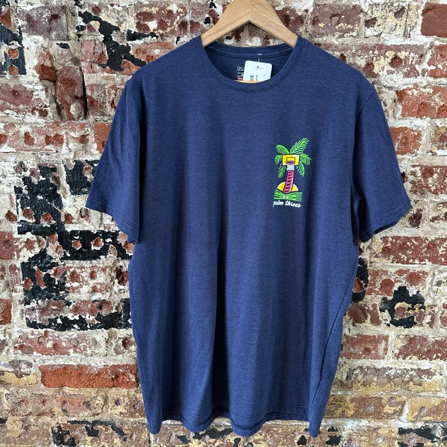 Under Armour Palm Threes Mens Large Blue T-Shirt Basketball S/S