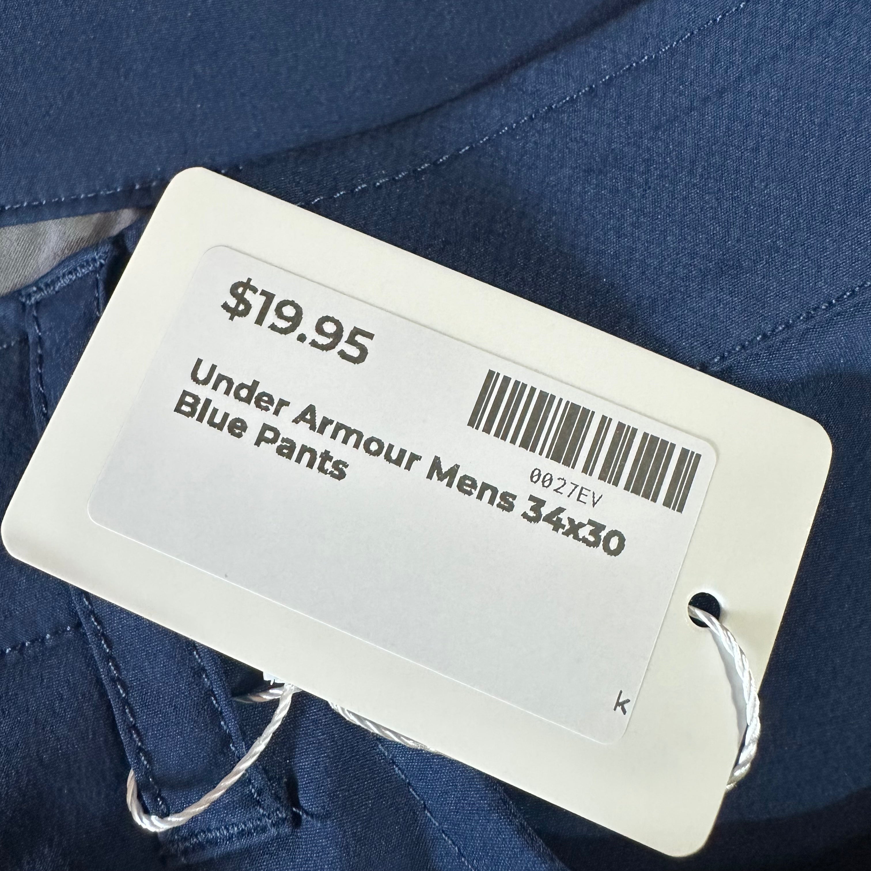 Under Armour Mens 34x30 Blue Pants