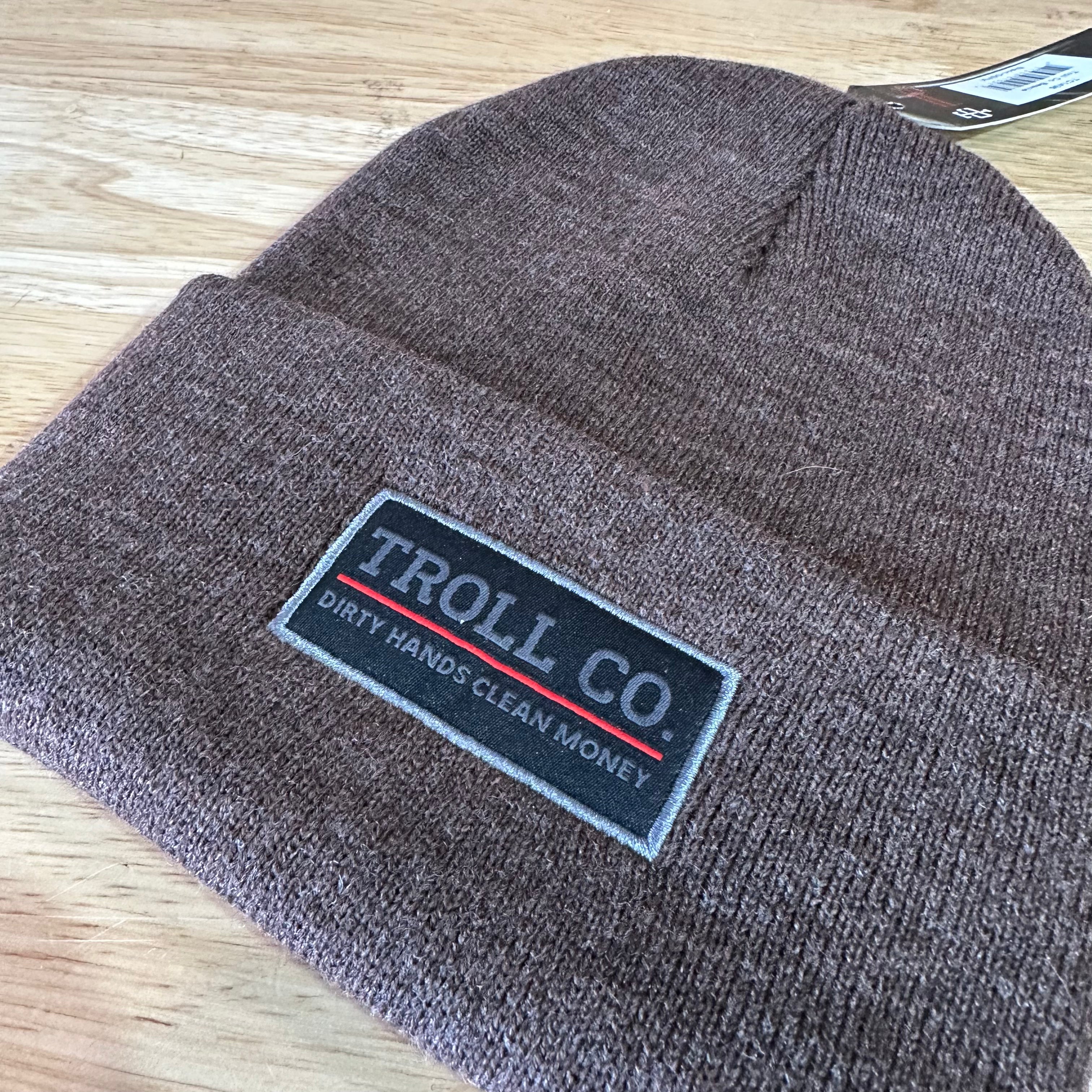 Troll Co Dirty Hands Clean Money Brown Beanie New
