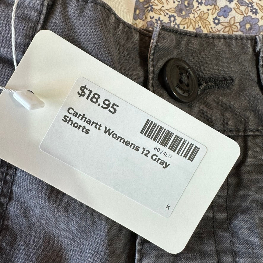 Carhartt Cargo Outdoor Canvas Shorts Womens Size 12 Gray 34x11"