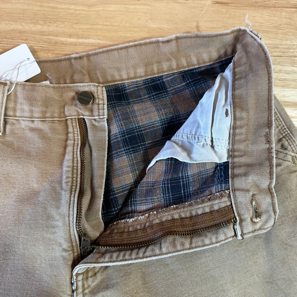 Carhartt Flannel Lined Brown Pants Mens 32x34
