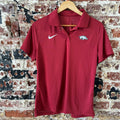 Arkansas Razorbacks Polo Shirt Womens Large Red Dri Fit Short Sleeve