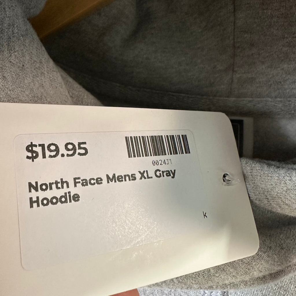 The North Face Men's XL Gray w/ White Logo Hoodie
