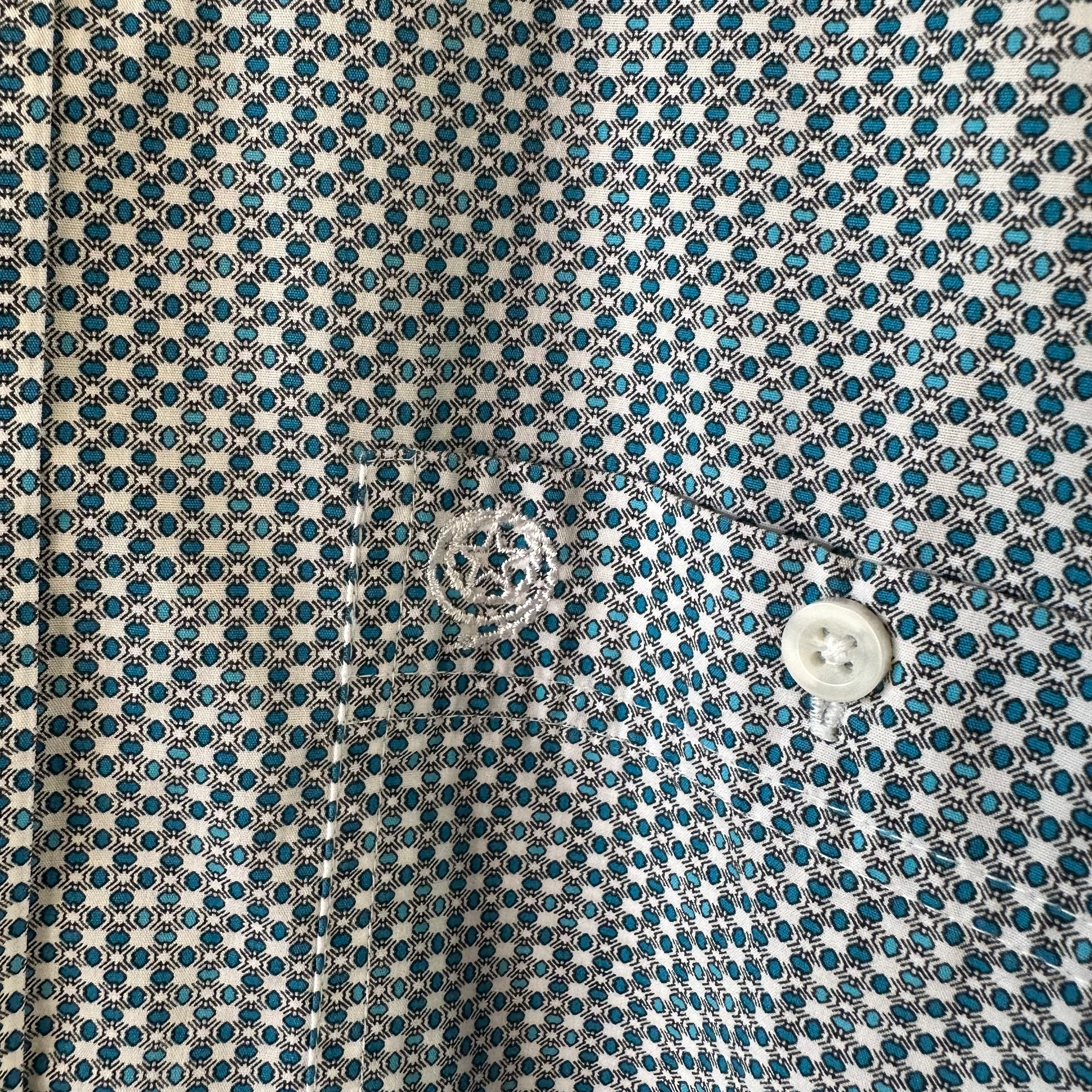 Wrangler George Strait Button Up Shirt Mens Small Western Short Sleeve Blue