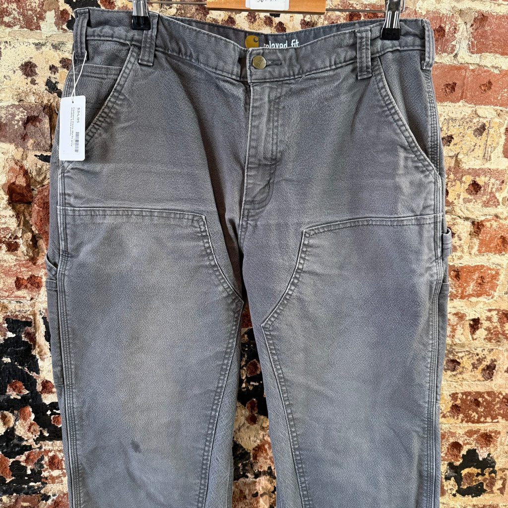 Carhartt Double Knee Gray Pants Mens 36x34