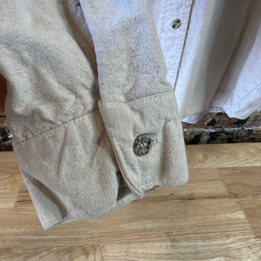 Five Brothers Flannel Shirt Men’s 2XL Beige Tan Button Up Long Sleeve