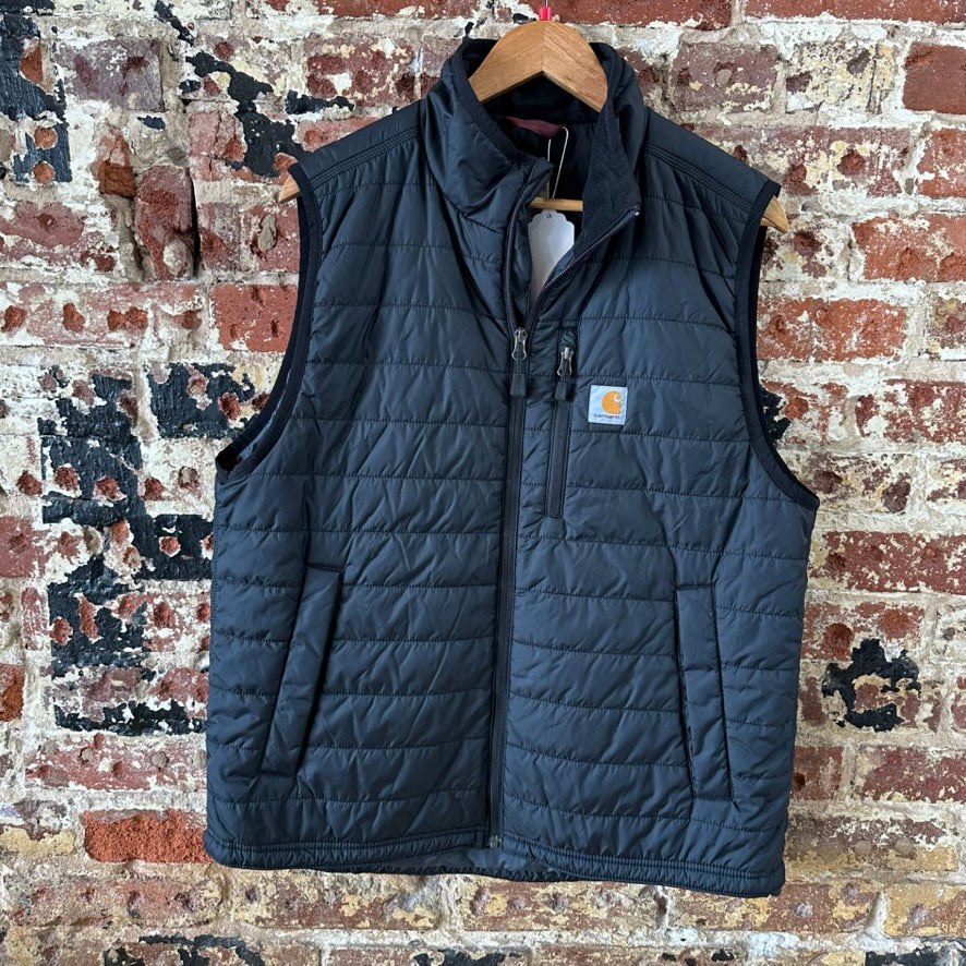 Carhartt Puffer Vest Rain Defender Mens Large Black Zip Up Relaxed