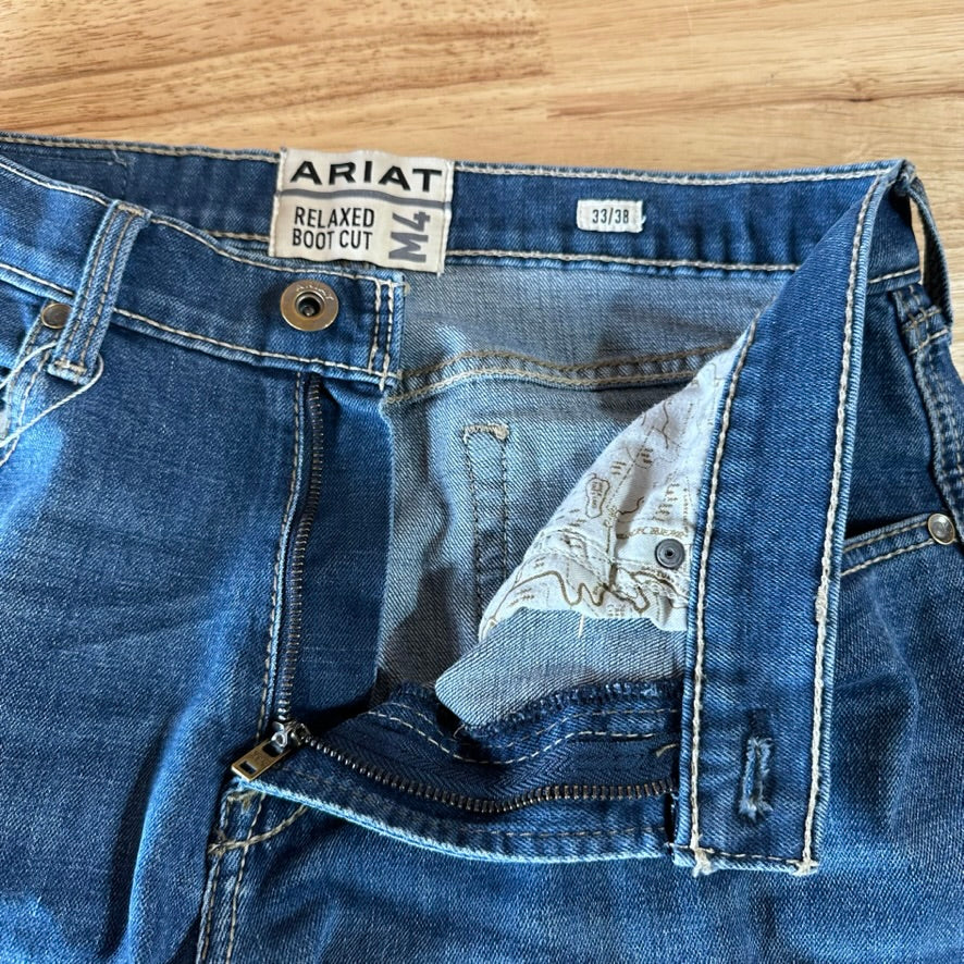 Ariat M4 Mens 33x38 Blue Jeans