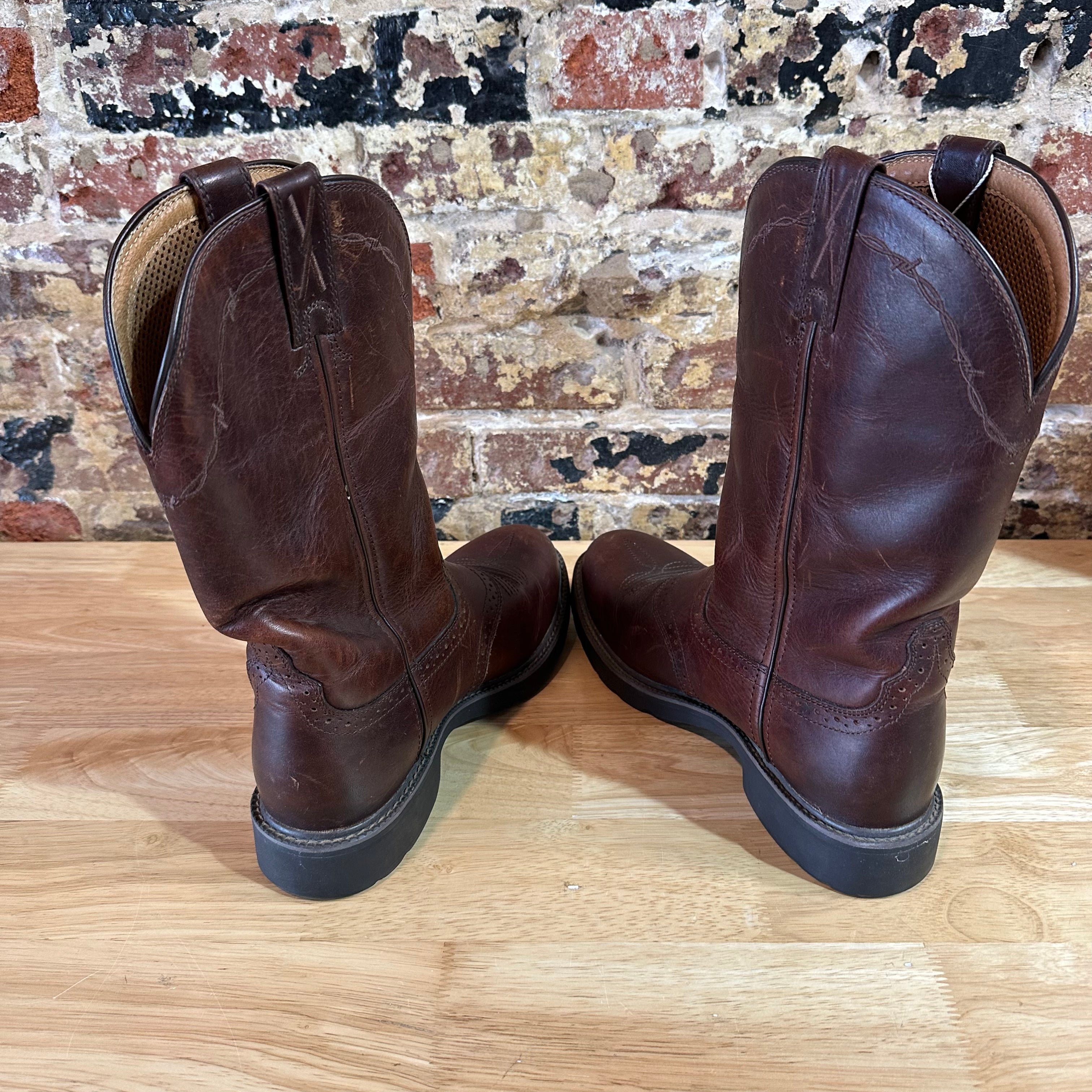 Twister Brown Leather Western Cowboy Boots Mens 9D