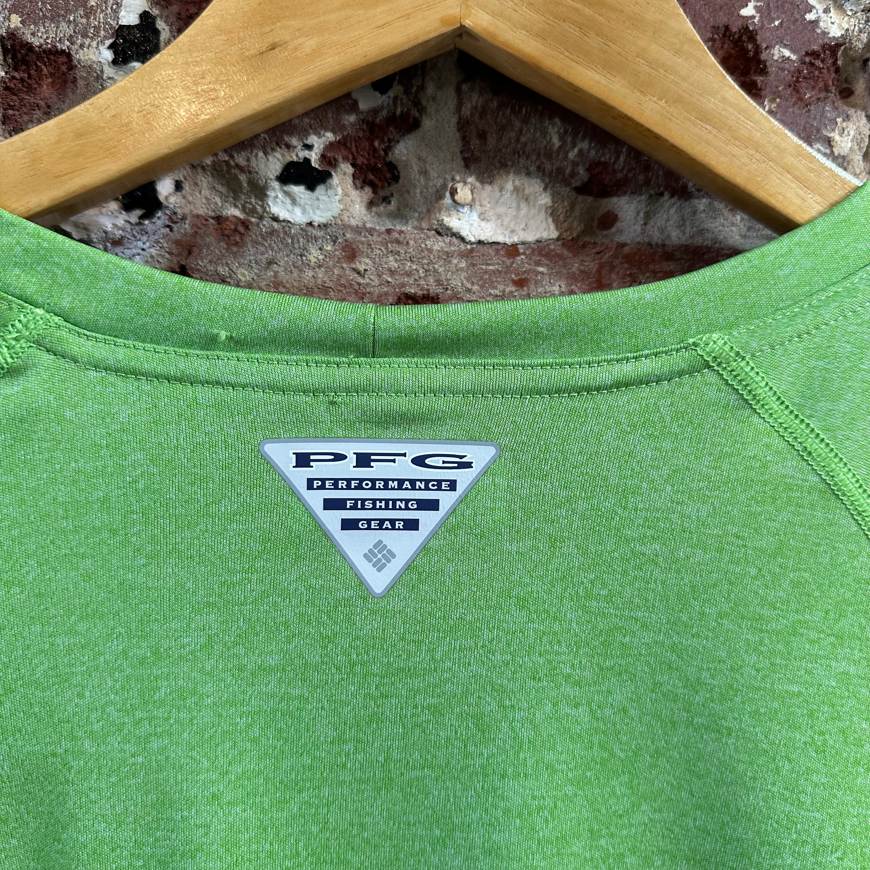 Columbia PFG Mens 2XL tall Green Long Sleeve Shirt