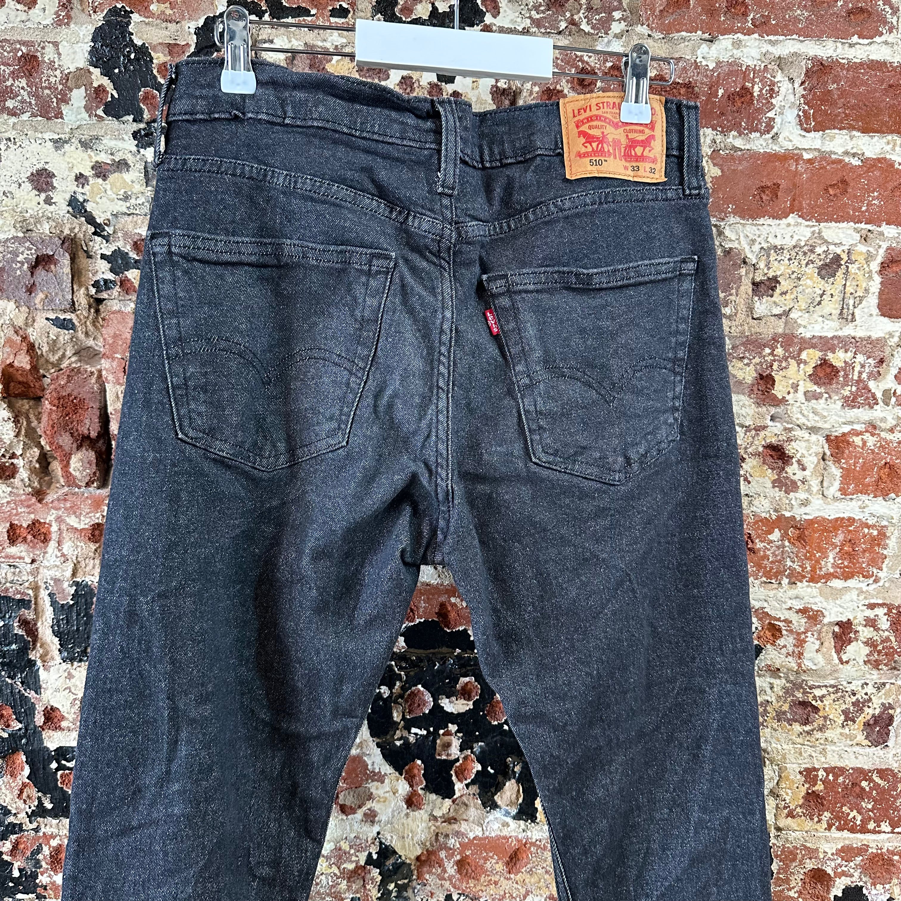 Levis 510 Mens 33x32 Black Jeans