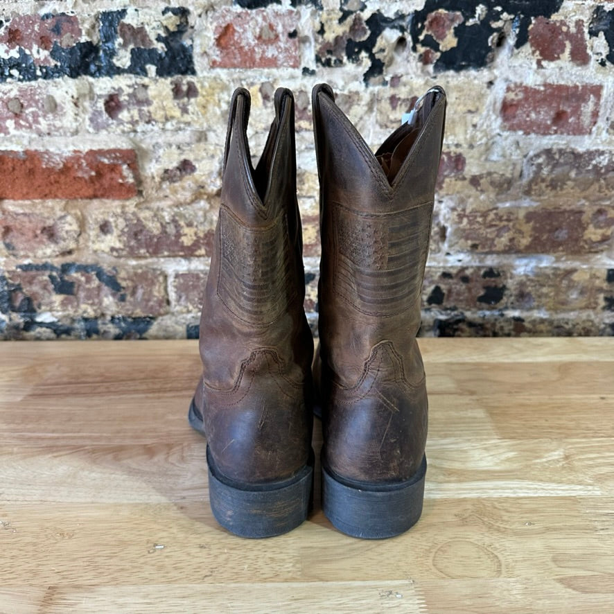 Ariat Men's Rambler Patriot Distressed Brown Flag Boots 10029692 Sz 8 D