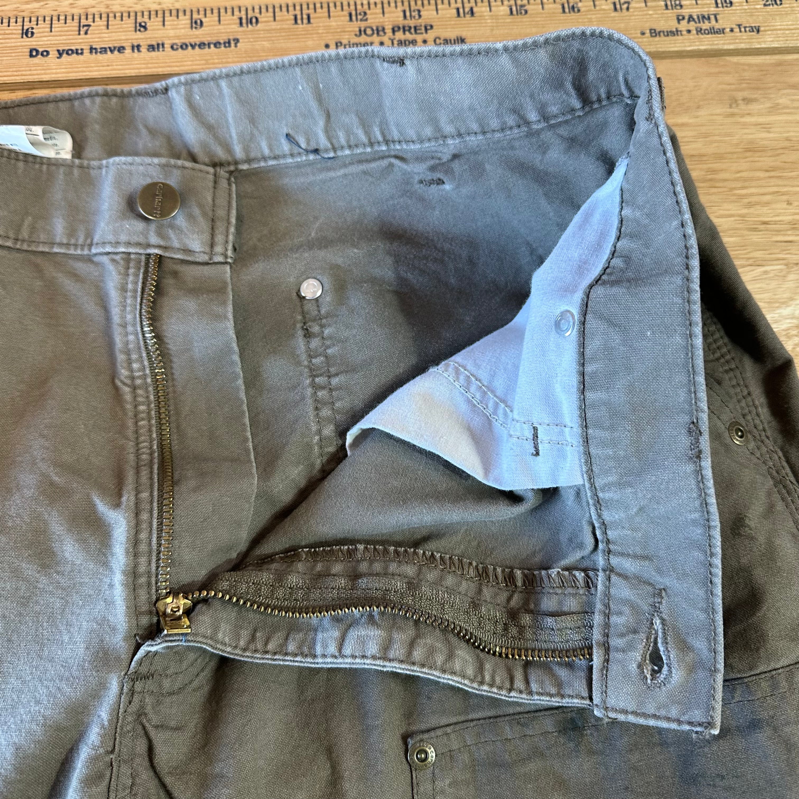 Carhartt Mens 34x32 Light Brown Double Knee Pants