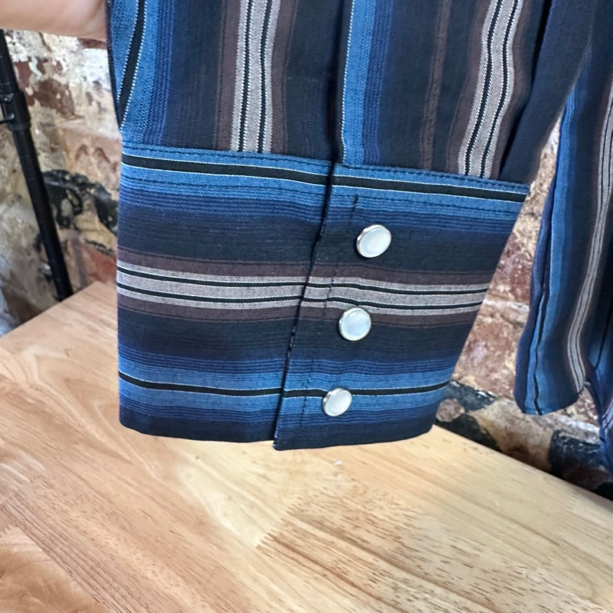 VTG Ely Cattleman Men's Large Tall Blue Western Shirt NEW