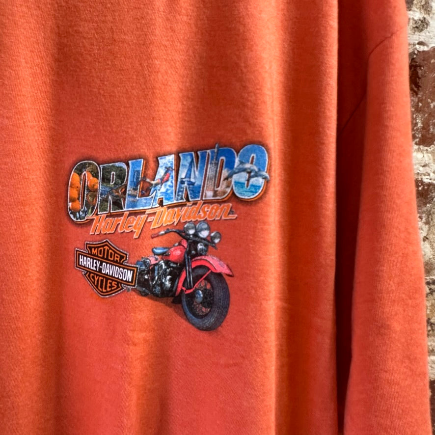 Harley Davidson Men's 2XL Short Sleeve Orange T-Shirt NEW
