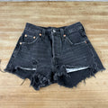 Levi's Cut Off Denim Black Jean Shorts Womens 23 Distressed - 24x2"