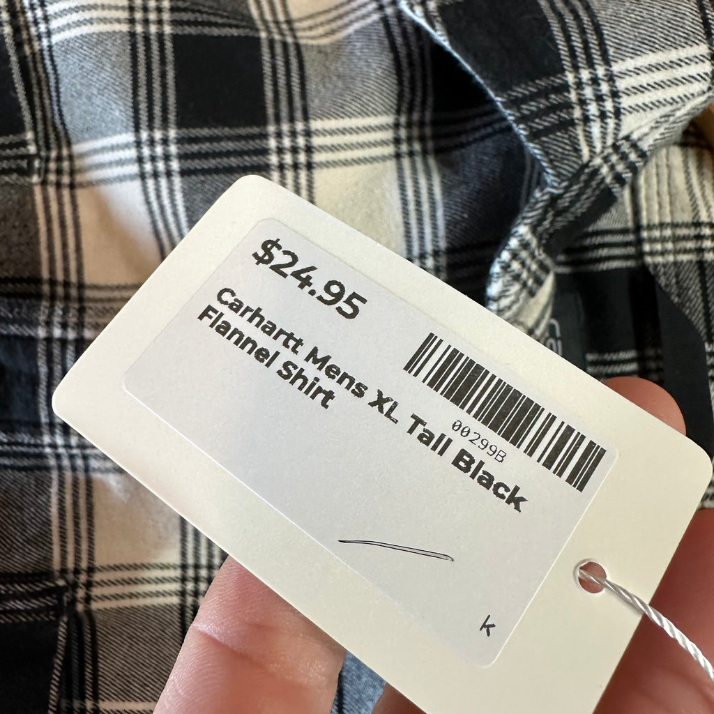 Carhartt Black Flannel Men’s XL Tall