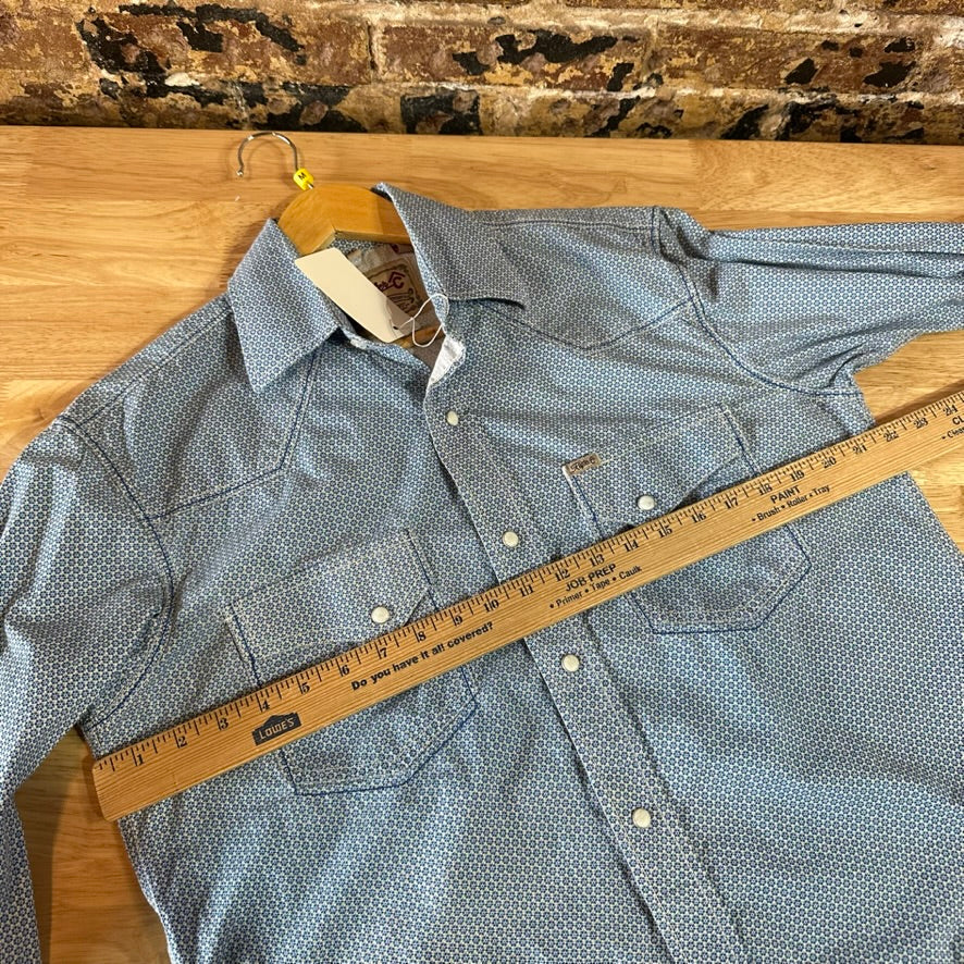 Rafter C Shirt Mens Medium Blue Western Pearl Snap Cowboy Collection Rodeo L/S