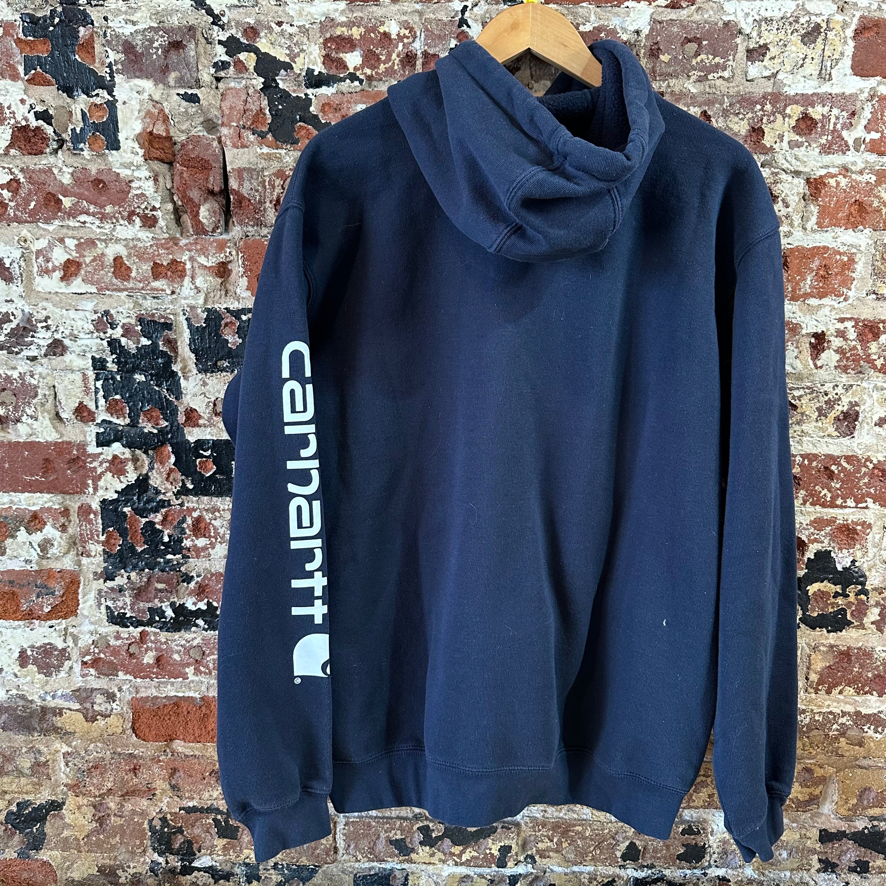 Carhartt Navy Blue Hoodie Mens Medium
