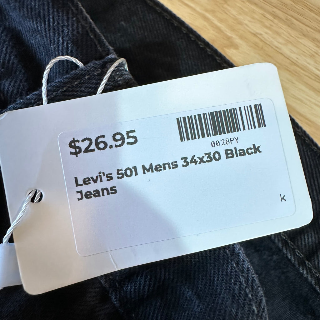 Levi's Mens 34x30 Black Jeans