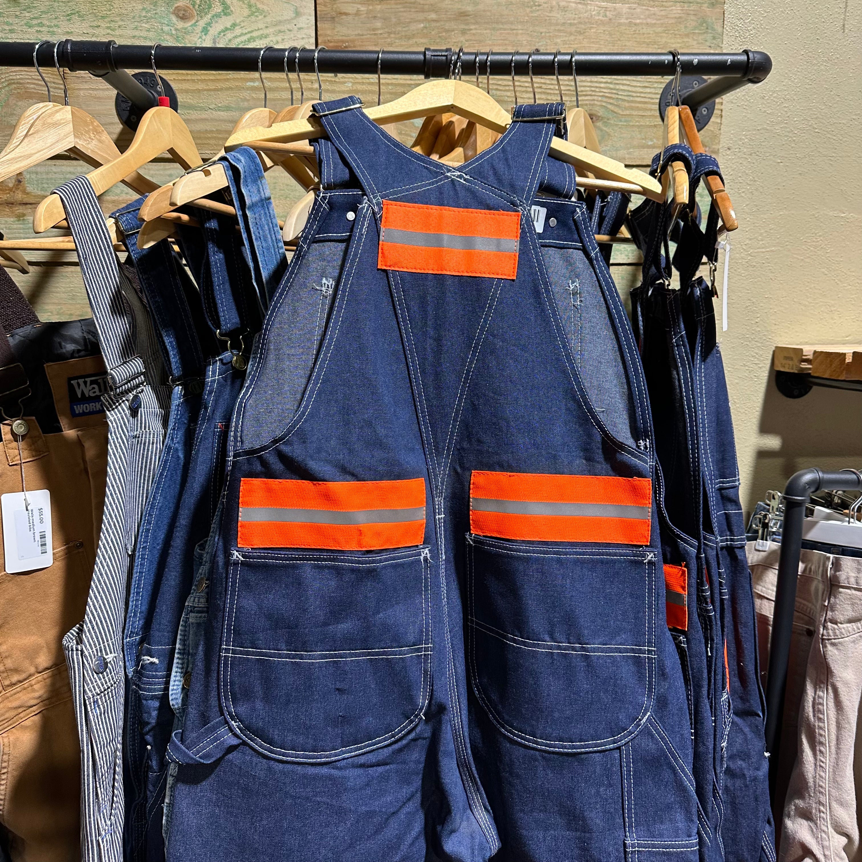Aramark Mens 32x30 Reflective Jean Bib Overalls