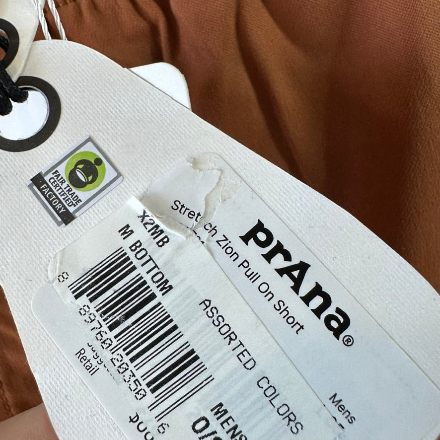 Prana Shorts Stretch Zion Mens Large 34x5" Outdoor Hiking Camping Brown NWT