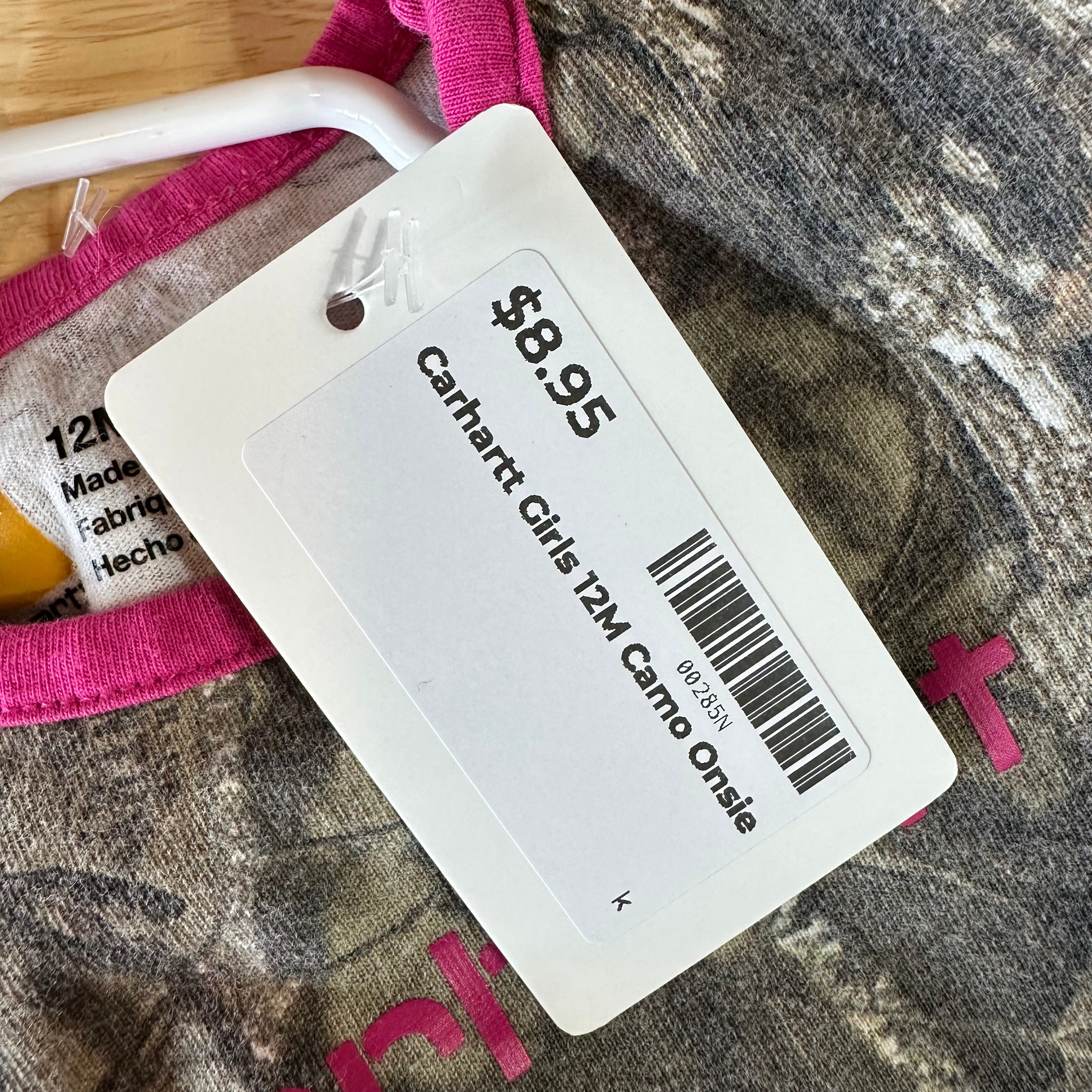 Carhartt Girls 12M Camo onsie