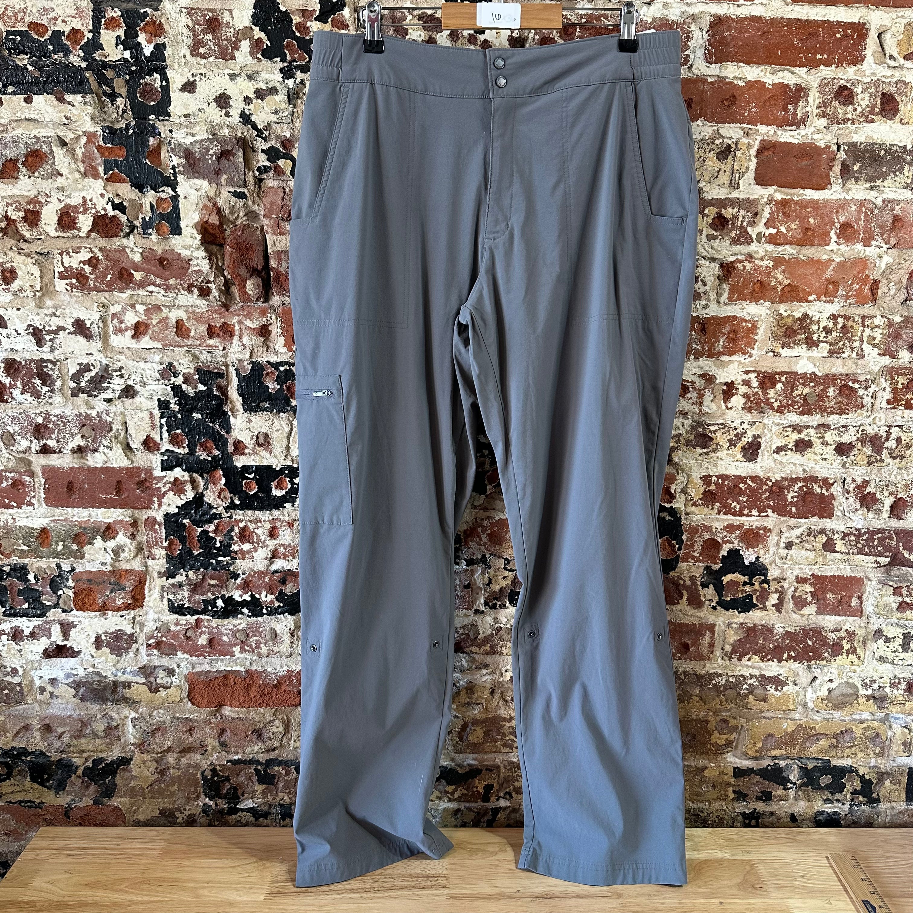 Columbia Pants Womens 16 Gray pants 35x31" Hiking outdoor Roll Tab