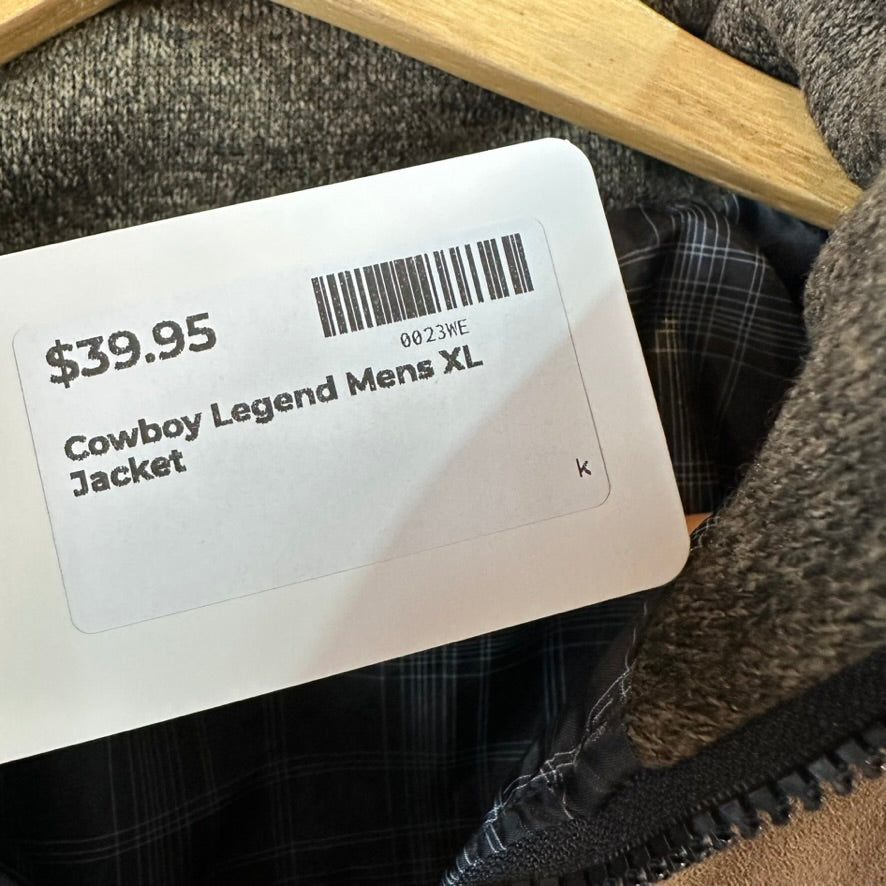 Cowboy Legend Jacket Mens XL Ranch Western Knit Green Brown lined contrast