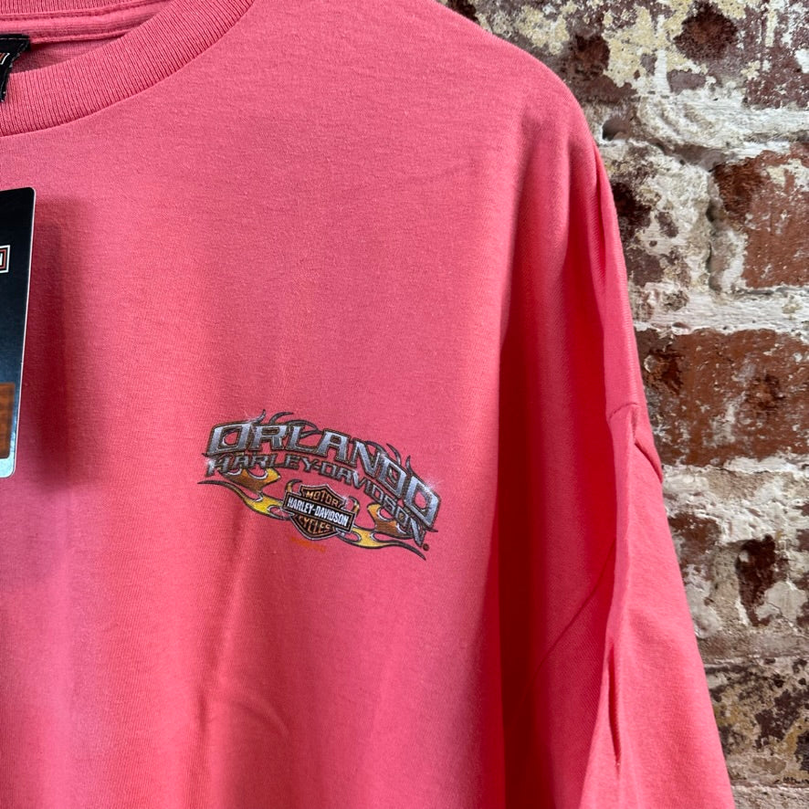 Harley Davidson Men's 2XL Short Sleeve Pink T-Shirt NEW