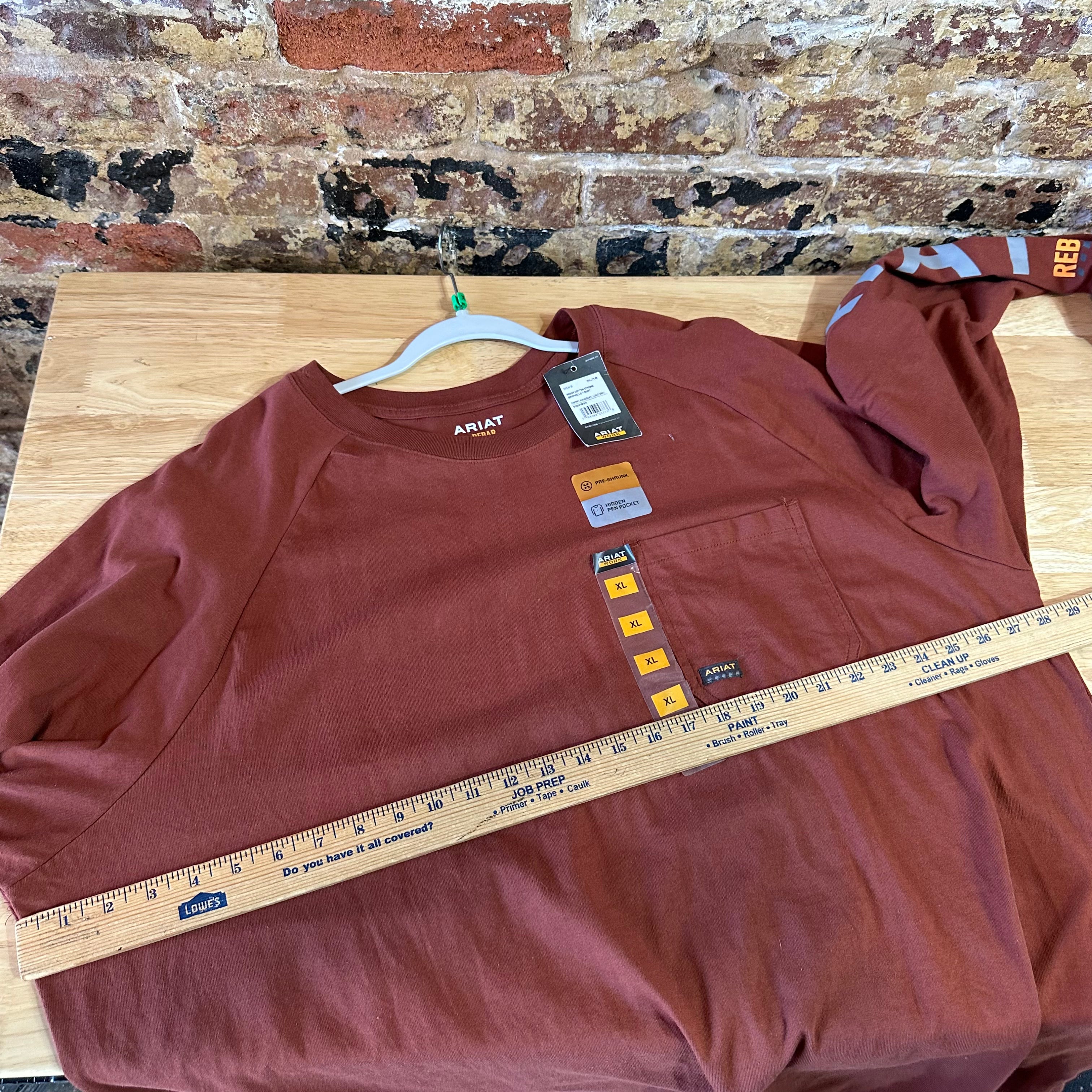 Ariat Rebar Men's XL L/S Cherry T-Shirt NEW