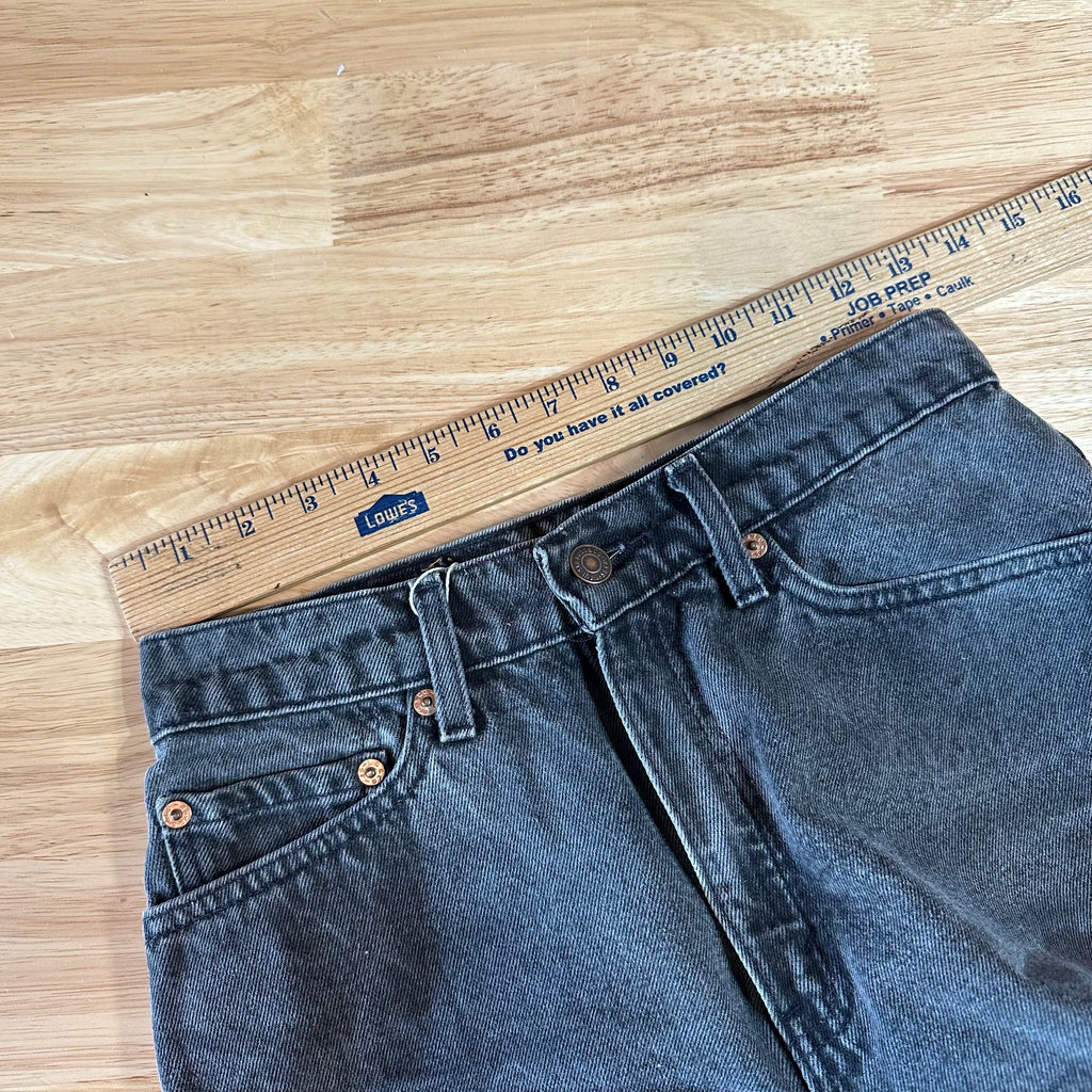 Levi's Cut Off Black Denim Jean Shorts Womens 26 Distressed
