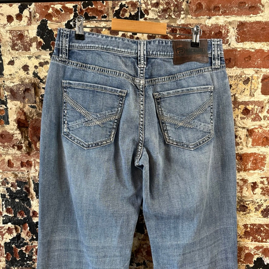 Rock & Roll Mens 33x34 Blue Jeans