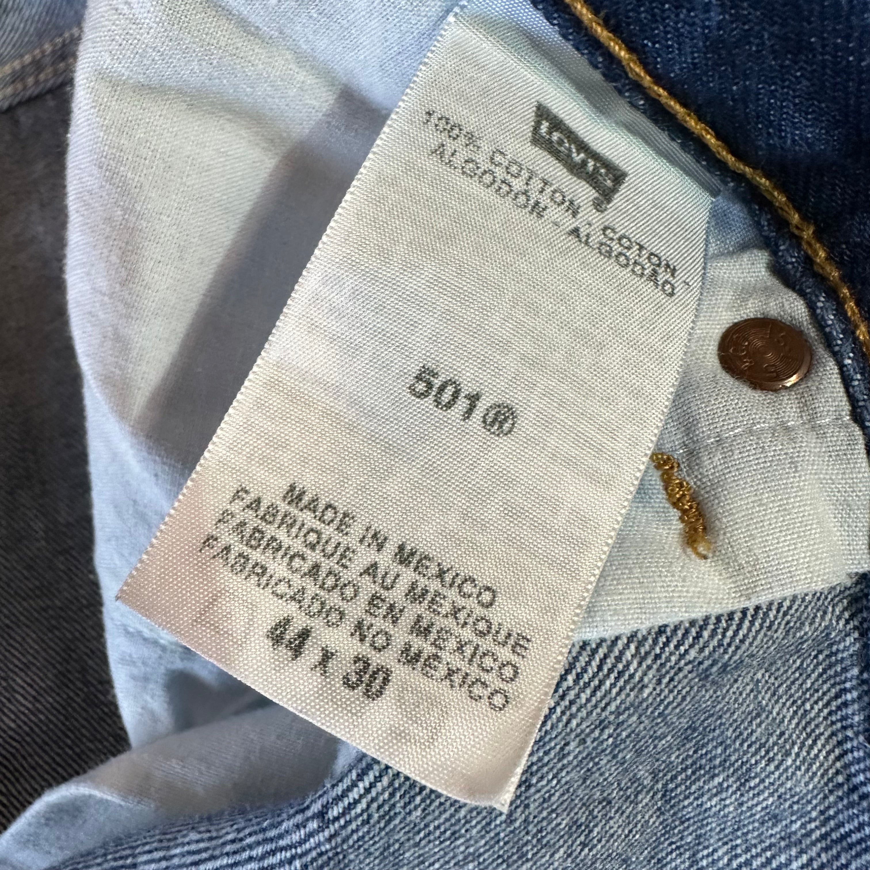 Levi's 501 Mens 44x30 Blue Jeans