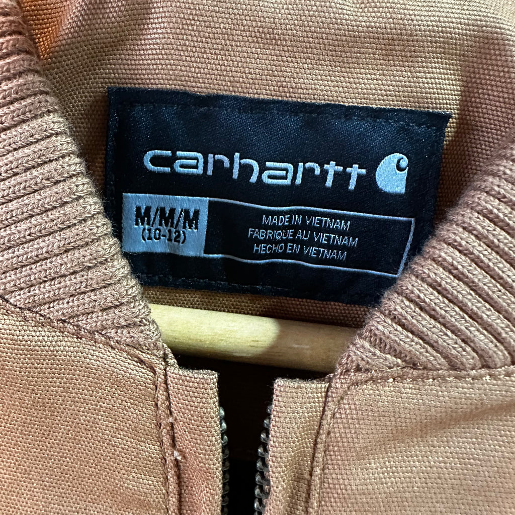 Carhartt Jacket Youth Girls Medium Rugged Flex Canvas Bomber Coat NEW Brown