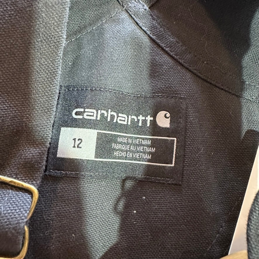 Carhartt Insulated Overalls Black boys 12 Bibs